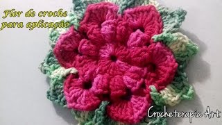 Flor rasteira de crochê para aplicação em tapetes crochet [upl. by Romelle93]