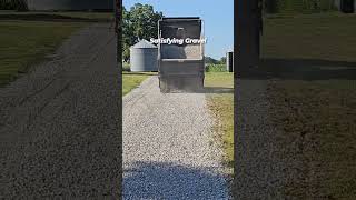 Dump Truck Spreading Gravel On Driveway  gravel farmlife truck [upl. by Nylssej]