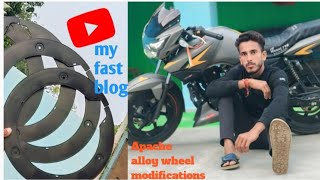 TVS Apache RTR 📈 160cc 4v modification 🔥🔥alloy wheel 🛞 Apache lover 🏍️👌🏻apache modification yt [upl. by Aihsenat60]