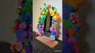 DIY beautiful clay art mirror idea 🦋🌻👌😍🍁🌸foryou diy craft [upl. by Idnal462]