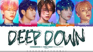 TXT 투모로우바이투게더 Deep Down Lyrics Color Coded HanRomEng  ShadowByYoongi [upl. by Amarillis]