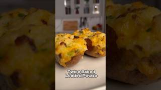 Twice baked Loaded Potatoes 🥔🥓🧀 🔥🔥 recipe shorts innovation loadedbakedpotato food [upl. by Jaymie]