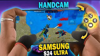 1VS4 SAMSUNG S24 ULTRA HANDCAM 👽 Back On Android Mobile⚙️ HUD  SENSI FREE FIRE HIGHLIGHTS😍 [upl. by Aizat511]