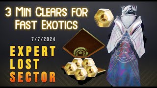 Fast Exotics on Todays Daily Expert Lost Sector  Destiny 2 July 7 2024 [upl. by Valeda]