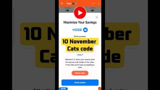 Maximize your saving today cats code  10 November cats task answer  cats code cats [upl. by Divan39]