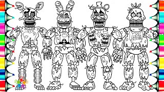 Five Nights at Freddys New Coloring Pages  How To Color FNAF Nightmare Animatronics  NCS Music [upl. by Bar301]