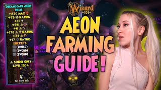 Easiest Guide to Farm Aeon NOVUS Gear  Wizard101 [upl. by Aynek]