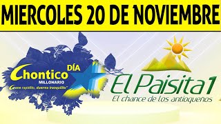 Resultados PAISITA y CHONTICO DIA del Miércoles 20 de Noviembre de 2024 CHANCE 😱💰🚨🔥🍀 [upl. by Basilio]