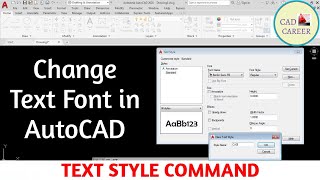 How to Change Your Text Font in AutoCAD  Text style command in AutoCAD  TEXT STYLE [upl. by Nitniuq559]