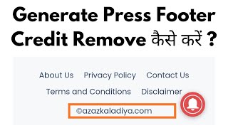 Generatepress Footer Credit Remove Kaise Kare  Generatepress Customization In Hindi [upl. by Ecitnerp]