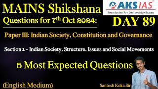 Day 89 Society  Mains Shikshna Free Initiative mains upsc group1 tspsc appsc answerwriting [upl. by Kerry320]