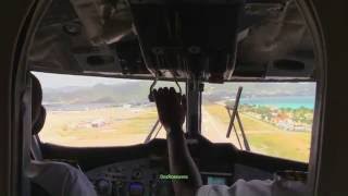 Cockpit view Landing St Maarten [upl. by Laith396]