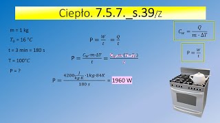 757 Do czajnika elektrycznego wlano m  1 kg wody o temperaturze T0 16 stC Po czasie t  3 min [upl. by Ahtabbat]