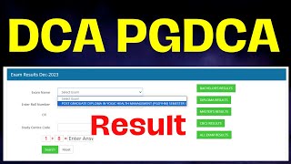 📚dca pgdca result update 2024 dca pgdca computer mcu [upl. by Airahcaz249]