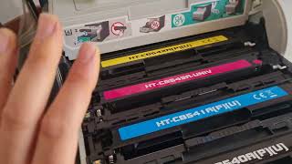 Como sacar poner cambiar cartuchos de impresora HP Color Laserjet CM1312 MFP y otras [upl. by Maite]