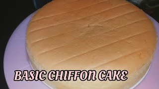 BASIC CHIFFON CAKE RECIPENO BAKING POWDEREASY TUTORIAL FOR BEGINNERS [upl. by Ecinrev820]