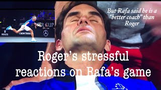 Roger Stressful Reactions To Rafa l But Rafa Said He Is A Better Coach Than Roger l Laver Cup 2019 [upl. by Gebler]