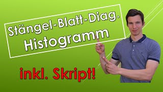 StängelBlattDiagramm und Histogramm mit SKRIPT [upl. by Yarled]