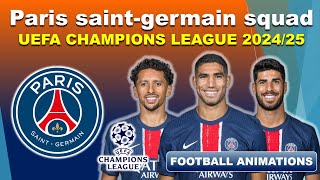 PSG Squad for UEFA Champions League 202425  Full Player Roster amp Analysis [upl. by Naot]