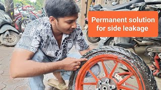 Tubeless Side tyre leakage permanent solution for all tubeless tyresbikes and scooter [upl. by Skyler542]