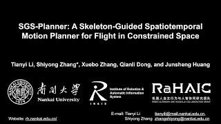 SGSPlanner A SkeletonGuided Spatiotemporal Motion Planner for Flight in Constrained Space [upl. by Sims]