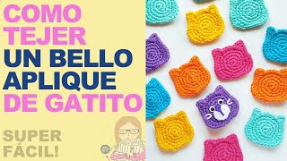 Como tejer CARA DE GATITO a CROCHET para decorar  FÁCIL y RÁPIDO  Tutorial paso a paso  ENG SUBS [upl. by Dole]