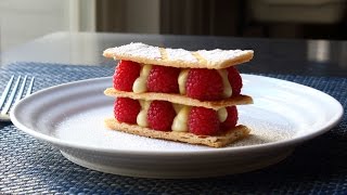 Mille Feuille  Vanilla Custard amp Raspberry Napoleon Pastry [upl. by Jorgenson]