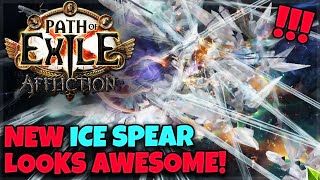 POE 323 NEW Transfigured Ice Spear CoC Build Looks Crazy Cool Showcase of Different Setups [upl. by Eiggam]