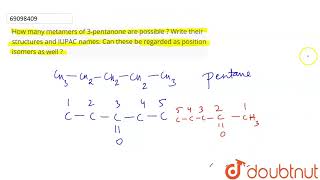 How many metamers of 3pentanone are possible Write their structures and IUPAC names Can these [upl. by Ahseyd861]