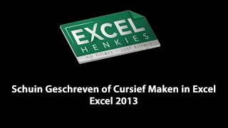 60 Schuin Geschreven of Cursief Maken in Excel – Excel 2013 [upl. by Geri]