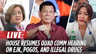 LIVE 9th House quadcommittee hearing on EJK POGOs and illegal drugs  October 22 [upl. by Faina]