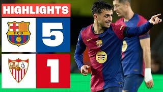 FC BARCELONA 5  1 SEVILLA FC I RESUMEN LALIGA EA SPORTS [upl. by Elroy]