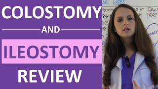 Colostomy and Ileostomy Nursing Care  Types of Ostomies NCLEX  Ileostomy vs Colostomy [upl. by Taimi]