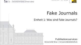 Was sind Fake Journals [upl. by Ientirb495]