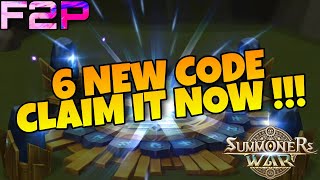 6 NEW CODE  SUMMONERS WAR CODES 2024 [upl. by Veriee]