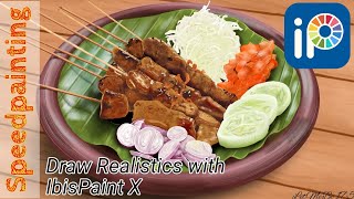 11 Painting Realistic Satay  IbisPainX  Speedpainting [upl. by Mell]