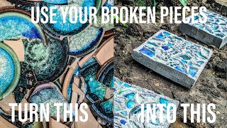 How to make MOSAIC CONCRETE PAVERS [upl. by Htrap]