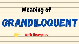 Meaning of Grandiloquent  English Vocabulary Words  UrduHindi [upl. by Anaicilef]