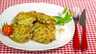 ZUCCHINIPUFFER mit Kartoffeln  oder ZucchiniKartoffelTaler [upl. by Barnet]