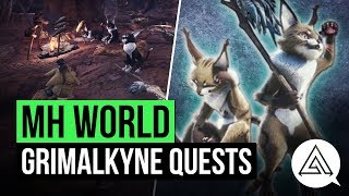 Monster Hunter World  Tail Riders Grimalkyne Quests amp Tracking Doodles [upl. by Bliss]