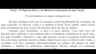 CPOR 2023  Redação Pronta  Tema “O Papel da Ética e da Moral na Construção de uma Nação” [upl. by Aidnis955]