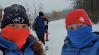 Snowshoeing in Montreal montreal snowshoeing winter snow winteractivities [upl. by Sugar645]