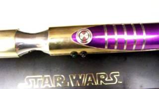 Custom Aluminum and Brass Lightsaber with Purple Powdercoating blade and crystal chamber [upl. by Older]