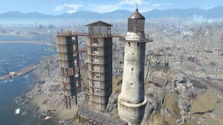 Fallout 4  KINGSPORT LIGHTHOUSE  Settlement build tour  NO MODS [upl. by Sikorski237]