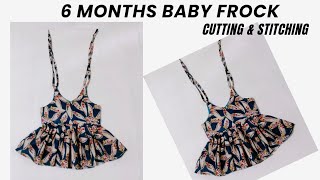 Simple Baby Frock Cutting and stitching for 6 month old Baby [upl. by Enirual]