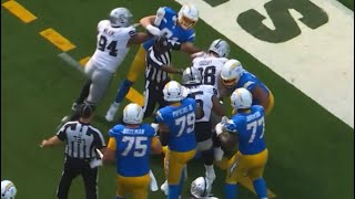 BIG FIGHT IN RAIDERS  CHARGERS GAME [upl. by Avin659]