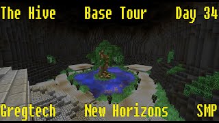 Gregtech  New Horizons  The Hive GTNH SMP  Day 34  Base Tour [upl. by Aninat]