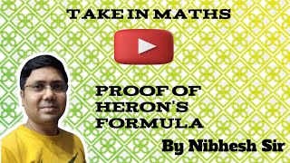 Take in Maths  Proof of Herons formula  Class 9 [upl. by Arim637]