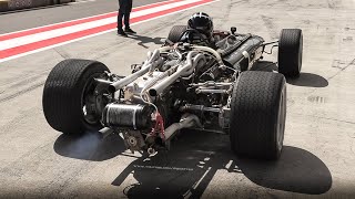 1966 BRM P83 F1 Car Sound Warming Up Its 30L 16Cylinder HLayout Engine [upl. by Doane]