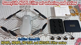 GetZget Sunnylife ndpl filters set for dji mini 2 drone  sunnylife 4 in 1 NDPL filters review hindi [upl. by Asilef]